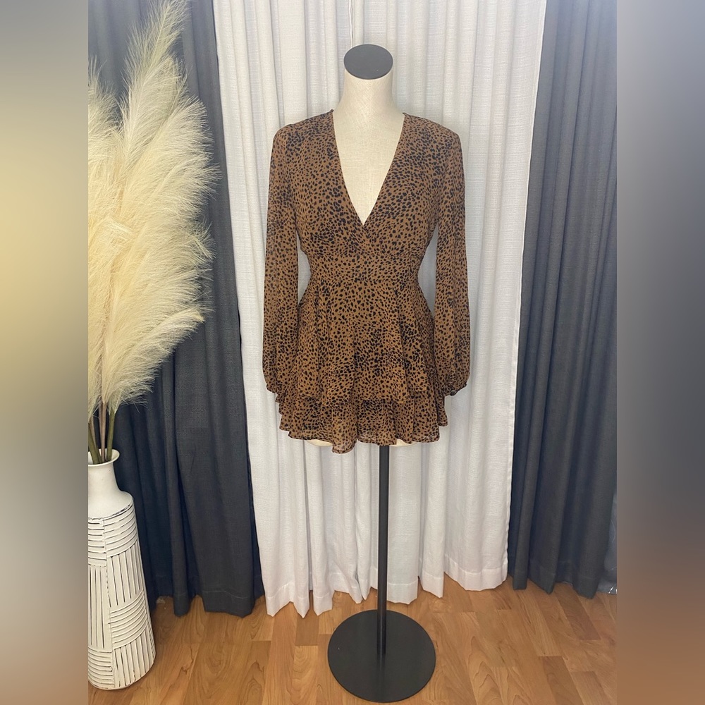 Brown cheetah print dress